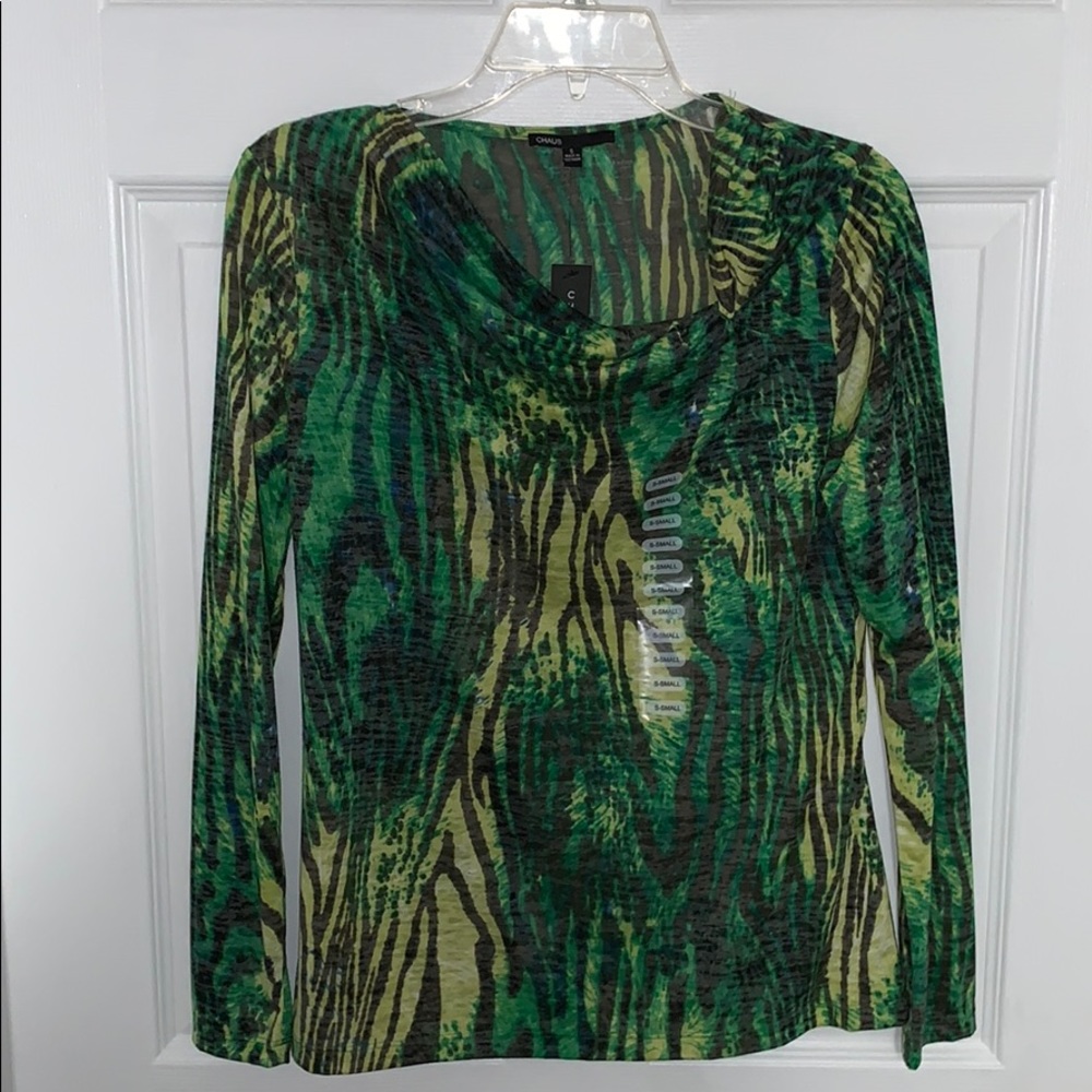 Ladies Chaus blouse..small..draped neck..NWT